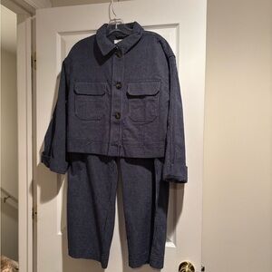 NWT  🔥 LOFT Denim Striped Set